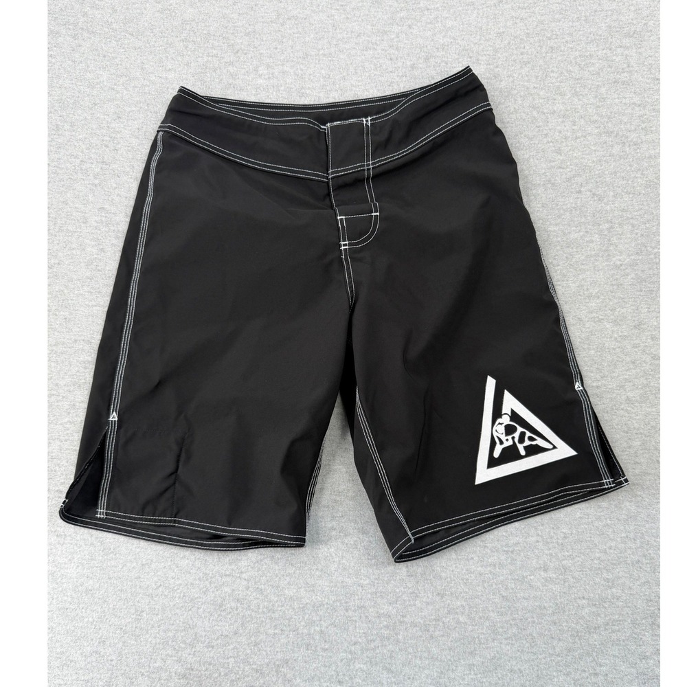 Gracie Jiu-Jitsu Fight Shorts Mens 32 Black MMA BJJ Grappling Made in USA
